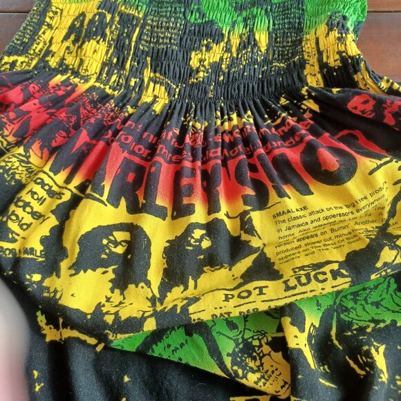 SOLD!--.Bob Marley Rasta Dress, Juniors One Size - Picture 5 of 8